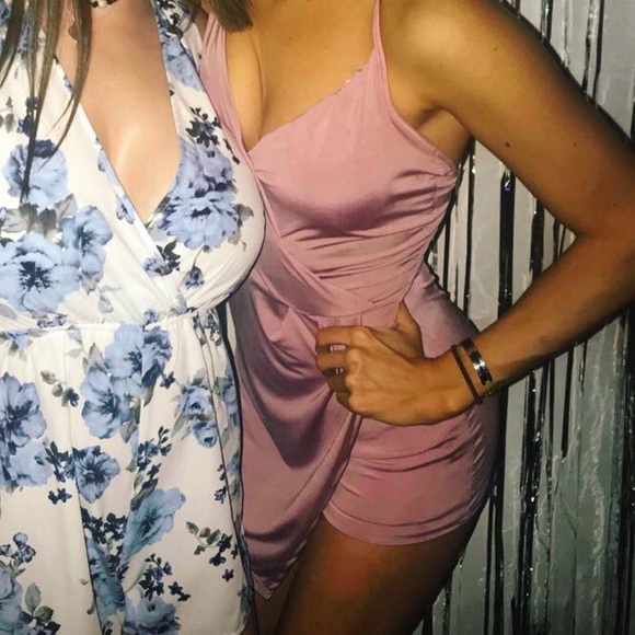 Charlotte Russe Pink Going Out Wrap Romper - Picture 2 of 3